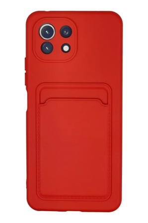 Xiaomi Mi 11 Kılıf Kelvin Kartvizitli Silikon - Kırmızı