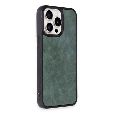 iPhone 15 Pro Max Kılıf Aras Deri Kapak - Koyu Yeşil