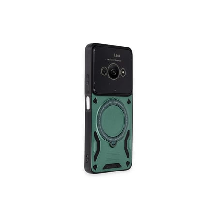 Poco C61 Kılıf Joy Lens Standlı Kapak - Koyu Yeşil