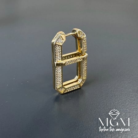 Zirkon Taşlı Pirinç Küpeler - Kp00148