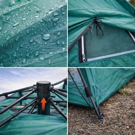 6 Kişilik Otomatik Kamp Çadırı – Çift Katmanlı, Suya Dayanıklı, Hızlı Kurulum Outdoor Aile ve Doğa Çadırı 200x250x150 cm