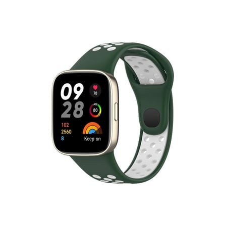 Xiaomi Redmi Watch 3 Spor Delikli Kordon - Haki Yeşil-Beyaz