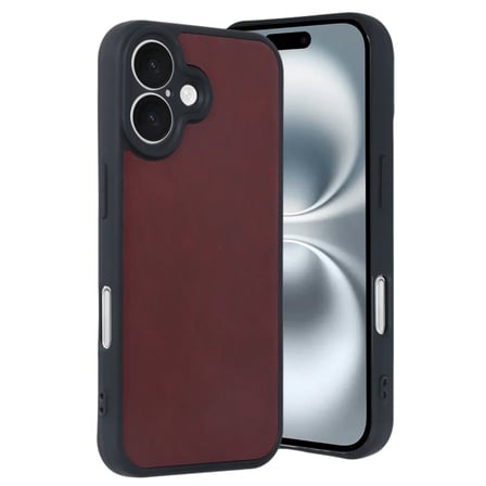 iPhone 16 Kılıf Aras Deri Kapak - Bordo