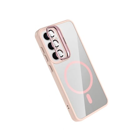 Joko Samsung Galaxy S24 Fe Remim Lensli Magsafe Standlı Kapak - Pembe