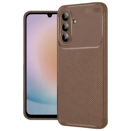 Samsung Galaxy A57 5G Auto Focus Karbon Kapak - Kahverengi