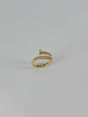 Ayarlanabilir Zirkon Taşlı Pirinç Bijuteri Yüzük - Yz0155-1