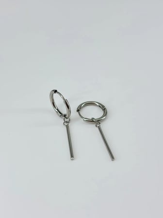 Rodyum  Çelik Erkek Küpe Çap (12 Mm) Kalınlık (2 Mm) - Ekp0028