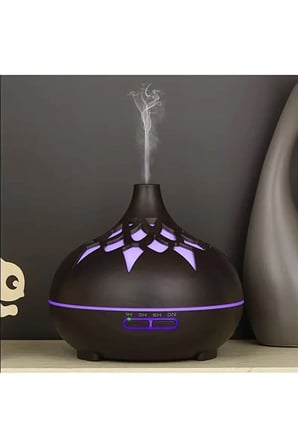 Aroma Difüzör Gece Işığı 7 Led DESENLİ Nemlendirici Kumandalı Buhar Makinesi 550 ml