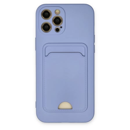 iPhone 12 Pro Max Kılıf Kelvin Kartvizitli Silikon - Lila