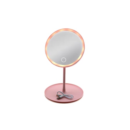 6,5 inç LED USB Şarjlı Yuvarlak Makyaj Aynası - 90° Ayarlı, Standlı