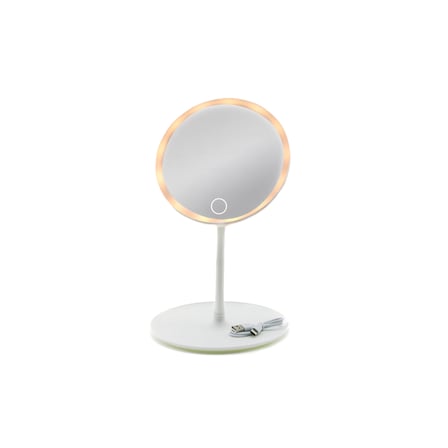6,5 inç LED USB Şarjlı Yuvarlak Makyaj Aynası - 90° Ayarlı, Standlı
