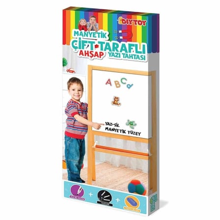 Ayaklı Çift Taraflı Manyetik Ahşap Yazı Tahtası