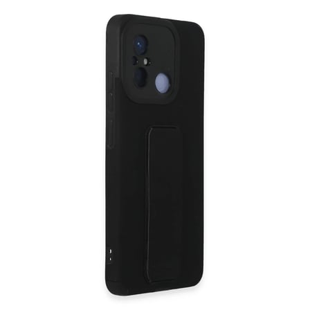 Redmi 12C Kılıf Mega Standlı Silikon - Siyah