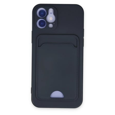 iPhone 12 Kılıf Kelvin Kartvizitli Silikon - Lacivert