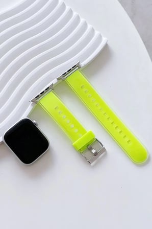 Movenchy Apple Watch 38mm Jelly Silikon Kordon - Yeşil
