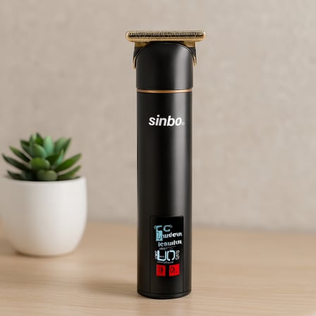 USB Şarjlı LCD Saç ve Sakal Kesme Makinesi - Alüminyum Gövde