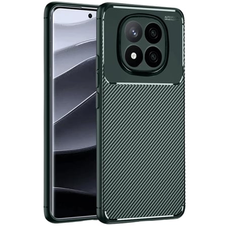 Xiaomi Redmi Note 14 Pro 4G Kılıf Auto Focus Karbon Kapak - Koyu Yeşil