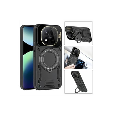 Xiaomi Redmi Note 14 Pro 5G Kılıf Joy Lens Standlı Kapak - Siyah