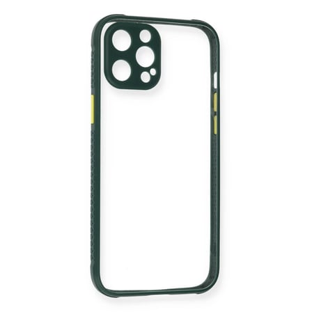 Apple iPhone 12 Pro Kılıf Miami Şeffaf Silikon - Koyu Yeşil