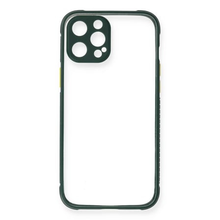 Apple iPhone 12 Pro Kılıf Miami Şeffaf Silikon - Koyu Yeşil