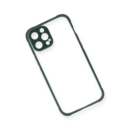 Apple iPhone 12 Pro Kılıf Miami Şeffaf Silikon - Koyu Yeşil