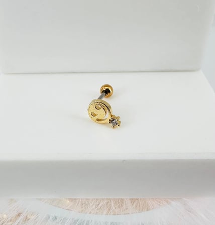 Zirkon Taşlı Uç Kısmı : Pirinç Kıkırdak Bar Uzunluğu : 6 Mm / Bar Kalınlığı 0.8 Mm / Top Boyu 3 Mm - Pt0030-1