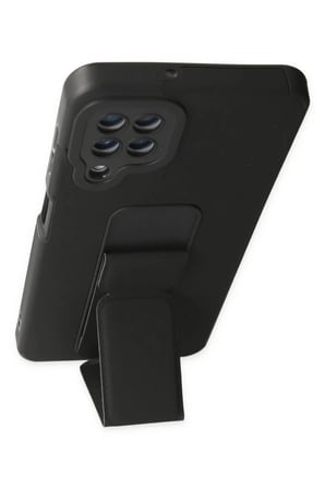 Samsung Galaxy A22 Kılıf Mega Standlı Silikon - Siyah