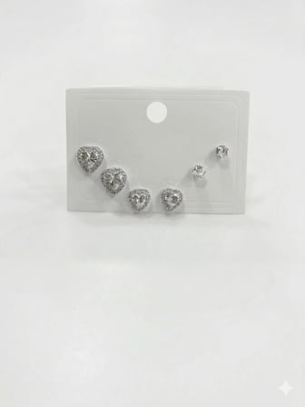 Taşlıkalp Detaylı Altılı Küpe - Kp00595