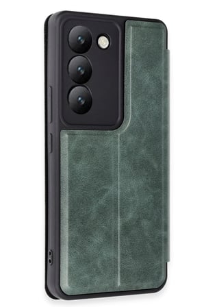Vivo V30 Lite 4G Kılıf Flip Cover - Koyu Yeşil
