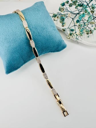 Zirkon Taşlı Pirinç Zirkon Bileklikler 18+2 Cm  - Kbl0257
