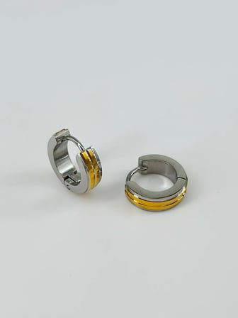 Rodyum Ve   Çelik Erkek Küpe Çap (9 Mm) Kalınlık (4 Mm) - Ekp0001