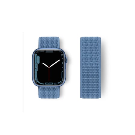Apple Watch 42mm Hasırlı Cırtcırtlı Kordon - Mavi
