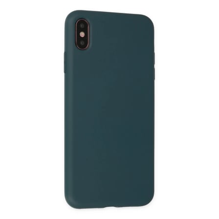 Apple iPhone XS Max Kılıf Nano içi Kadife Silikon - Koyu Yeşil