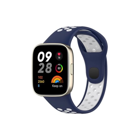 Xiaomi Uyumlu Redmi Watch 3 Spor Delikli Kordon (saat Değildir) - Lacivert-beyaz