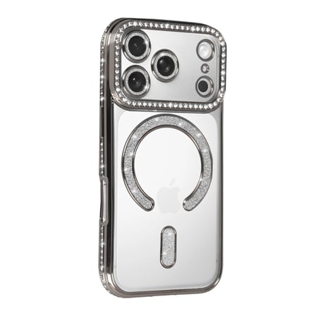 Apple İphone 17 Pro Max Joke Simli Magneticsafe Kılıf - Gümüş