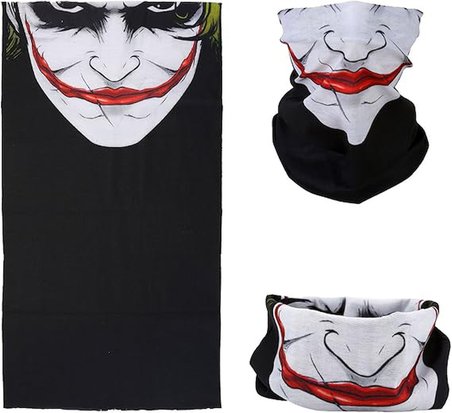 Joker Desenli Çok Amaçlı Buff – Yüz, Boyun ve Bandana Maskesi  No