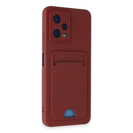 Poco X5 5G Kılıf Kelvin Kartvizitli Silikon - Bordo