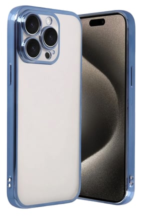 Apple iPhone 15 Pro Max Razer Lensli Silikon - Açık Mavi