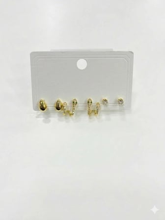 Yılan Detaylı Altılı Küpe - Kp00608