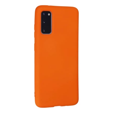 Samsung Galaxy S20 Kılıf Nano içi Kadife Silikon - Turuncu