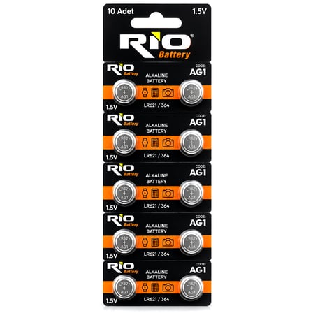 LR-621/364 Düğme Pil Alkalin 1.5V 10LU Kart AG1