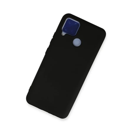 Realme C15 Kılıf Nano içi Kadife Silikon - Siyah