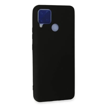 Realme C15 Kılıf Nano içi Kadife Silikon - Siyah