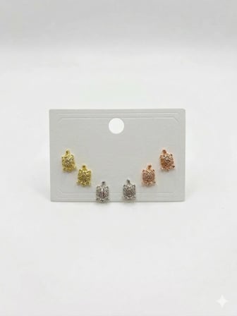 Tatlı Minik Kaplumbağalar Altılı Küpe - Kp00663