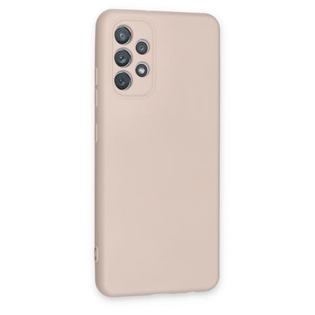 Samsung Galaxy A72 Kılıf Nano içi Kadife Silikon - Pudra