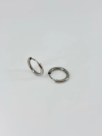 Rodyum   Çelik Erkek Küpe Çap (10 Mm) Kalınlık (2 Mm) - Ekp0025