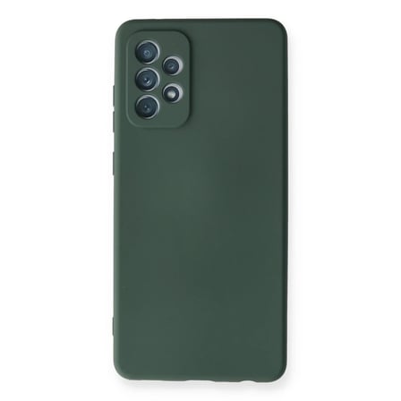 Samsung Galaxy A72 Kılıf Nano içi Kadife Silikon - Koyu Yeşil