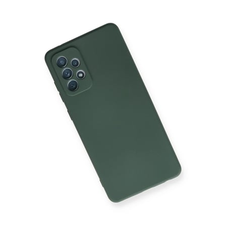 Samsung Galaxy A72 Kılıf Nano içi Kadife Silikon - Koyu Yeşil