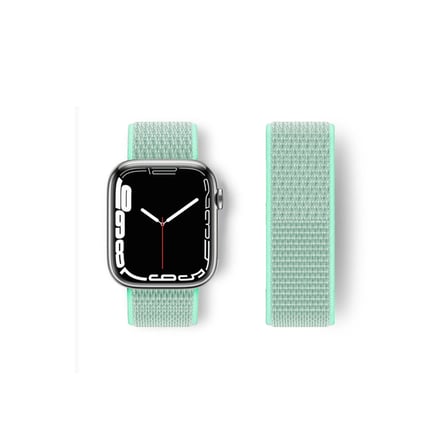 Apple Watch 42mm Hasırlı Cırtcırtlı Kordon - Turkuaz