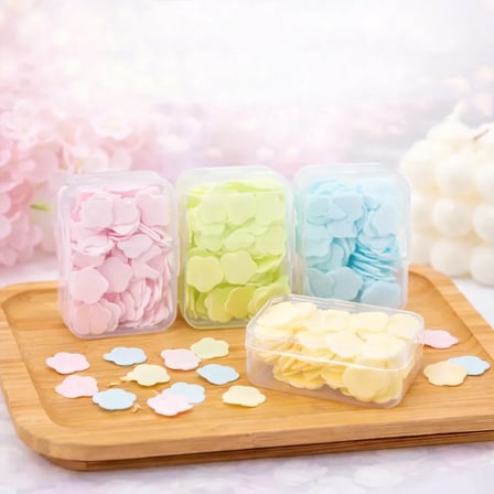 24 Adet Sevimli Sabunlar MİNİ=1.2-1.5CM Boyutunda Seyahat - Piknik - Okulda 3840PCS ± 10 Mix:kalp- Yuvarlak-çiçek